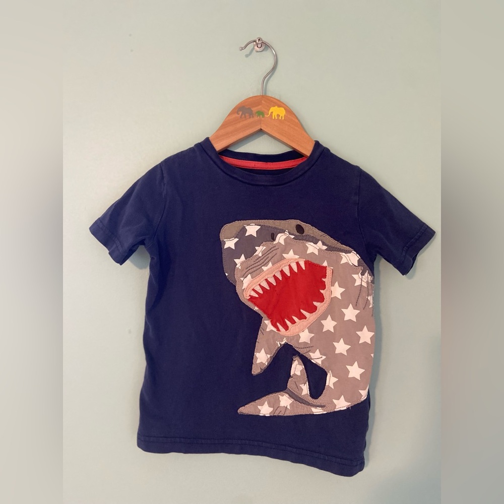 Mini boden shark shirt size 3/4